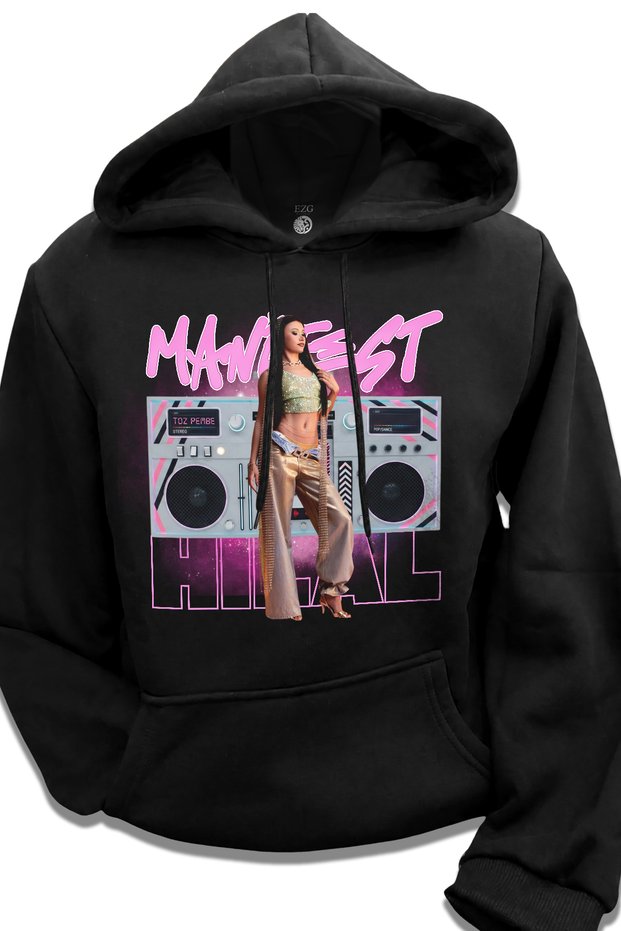 Manifest Group Dusty Pink Crescent Hoodie Girl Group Manifest Printed Girlband Hooded Sweatshirt Unisex 100% Cotton Breathable Fabric Hoodie