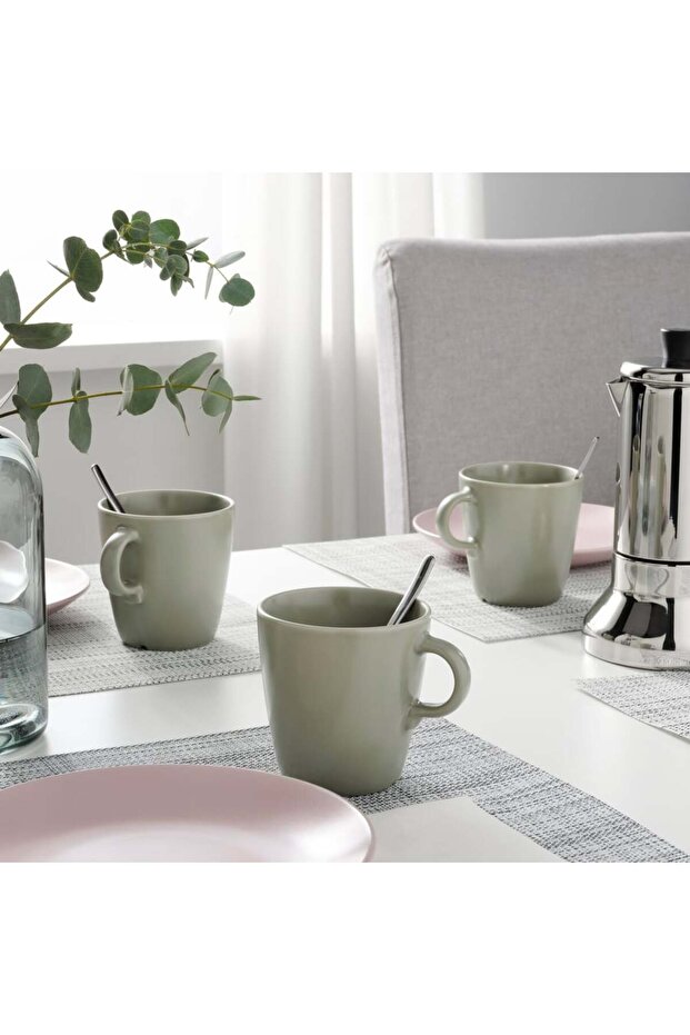 FÄRGKLAR Mug, matt green, 37 cl