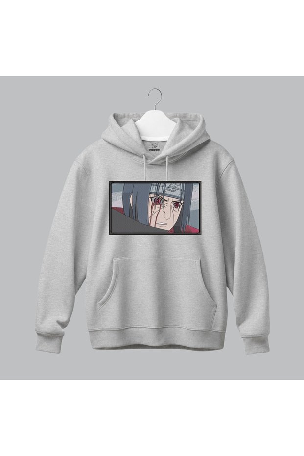 Itachi Uchiha Naruto Anime Framed Embroidered Hooded Sweatshirt Unisex Hoodie