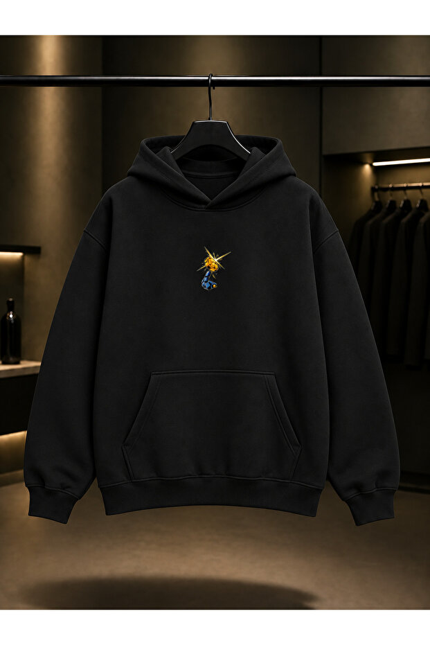 Ultrakill Mini Coin Printed Unisex 100% Cotton Black Hooded Sweatshirt