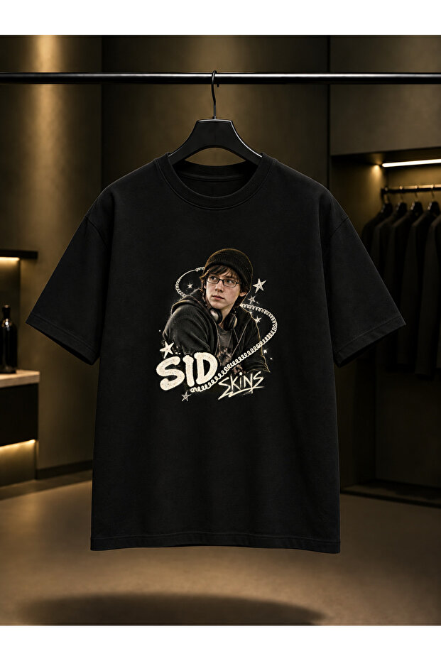 Skins Sid Printed Unisex 100% Cotton Black T-Shirt