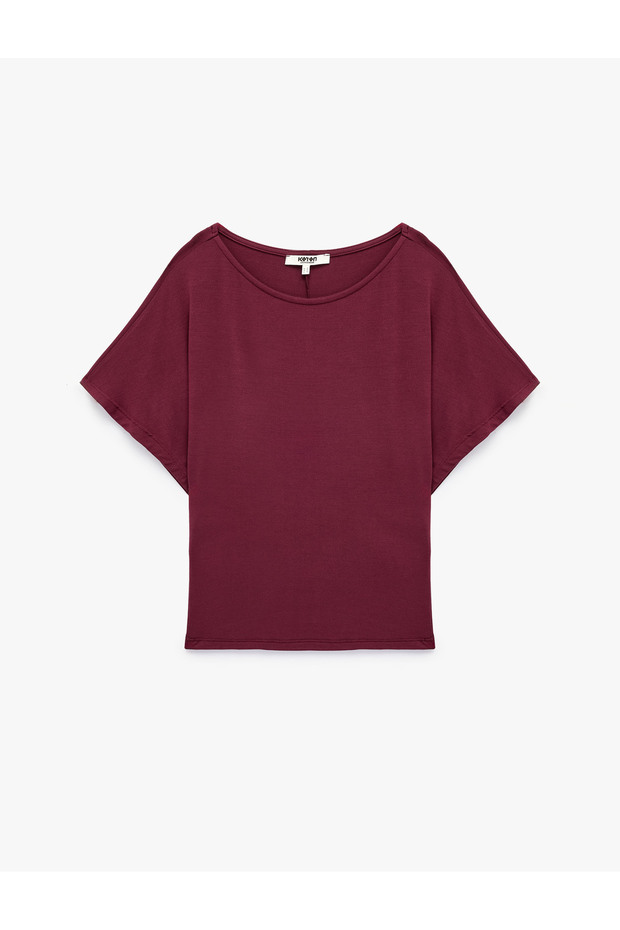 Relaxed Fit Boat Neck Bat Sleeve Modal Pajama Top