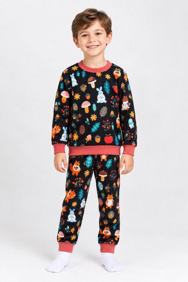 Squirrel Pattern Children's Pajama Set 3-6 Years