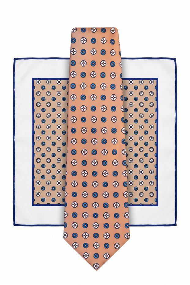 Tan Color Imported Fabric Minimal Patterned Premium Tie