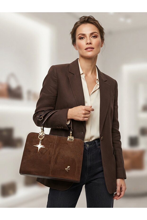 Suede Miami Polo Clup Women's Handbag with Accessory Gift