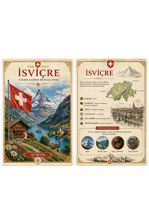 Countries Themed Postcard Set (10X15 cm 103 Pieces Double Sided)