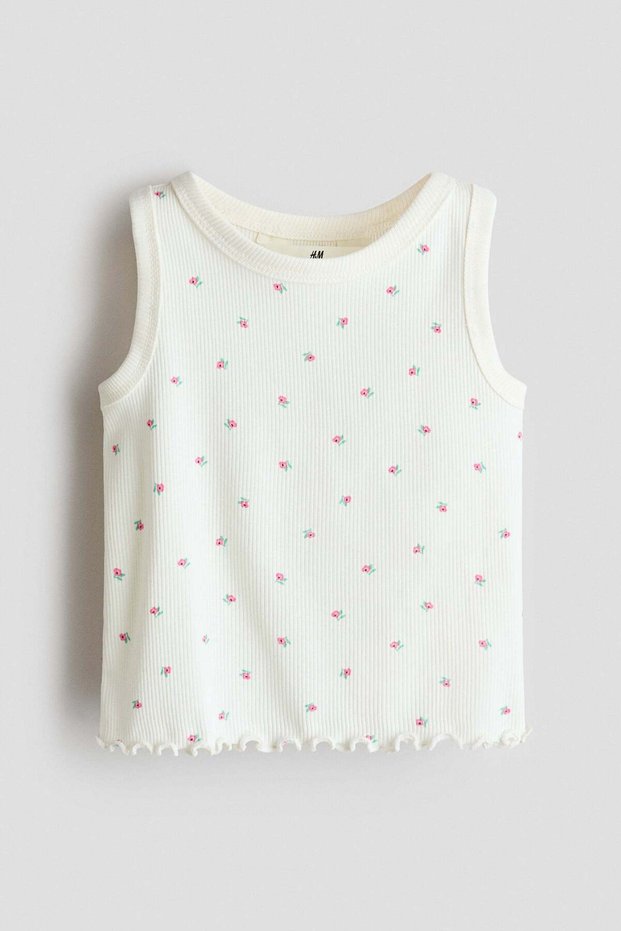 Ribbed cotton vest top