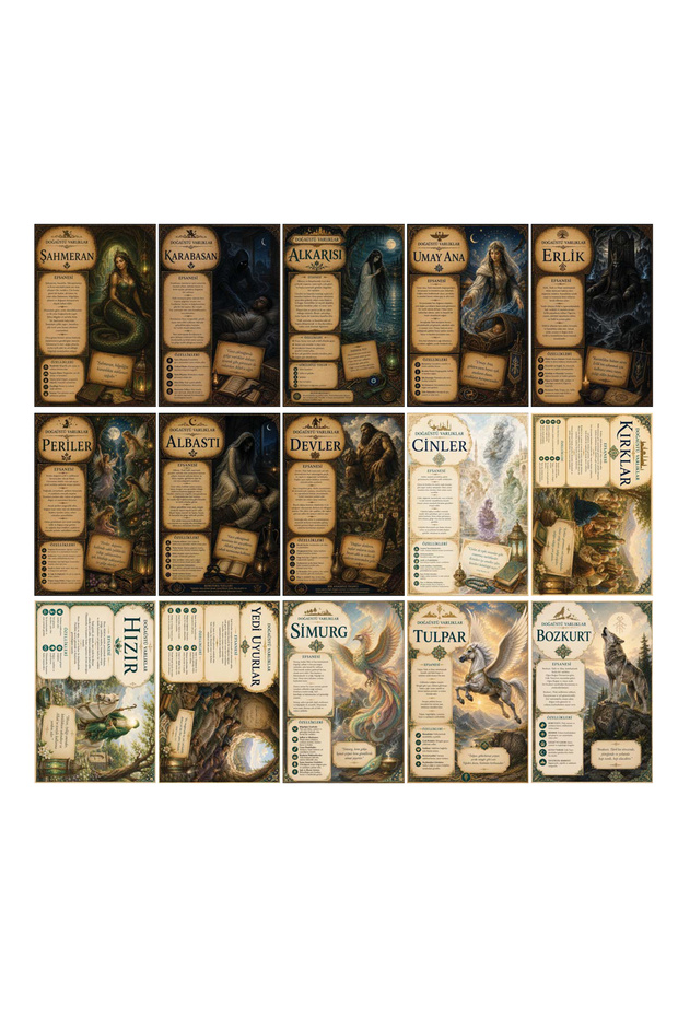 Supernatural Creatures Themed Card Set (10X15 cm 15 Pieces)
