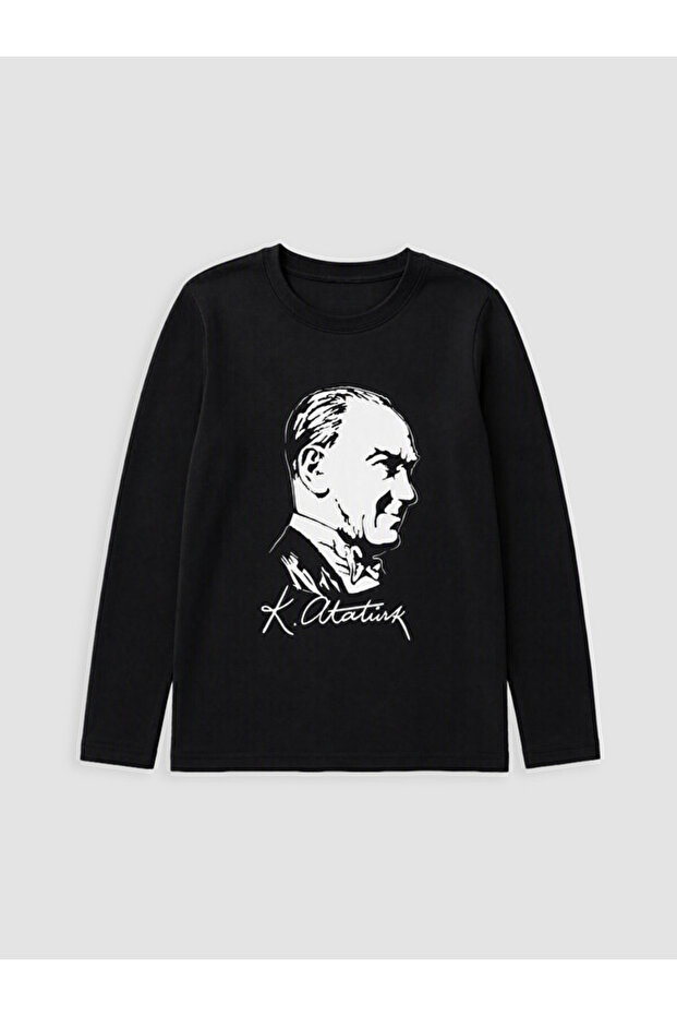 Esvab • Modern & Distinctive Zero Roba Collar Ataturk Printed Boys' T-Shirt