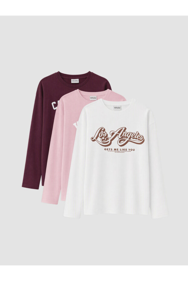 Esvab • Modern & Distinctive 3-Piece Zero Roba Collar Girls' T-Shirt
