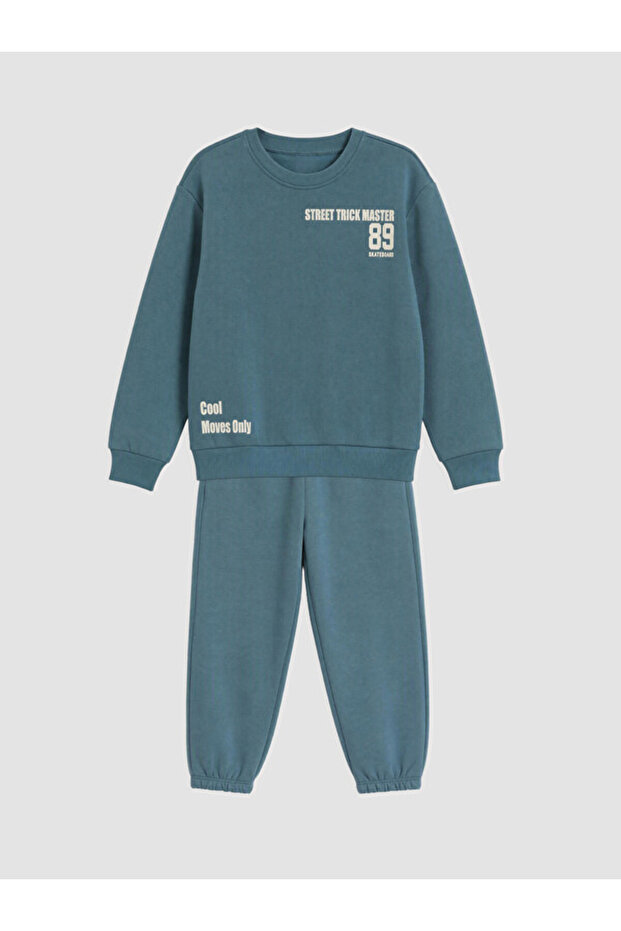 Men's Sweatshirt Set with Text Print for Style Enthusiasts from Uzg Store