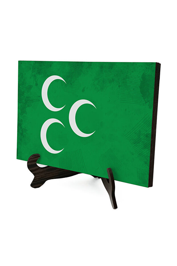 3 crescent ottoman flag (three continent flag) printed wooden tabletop