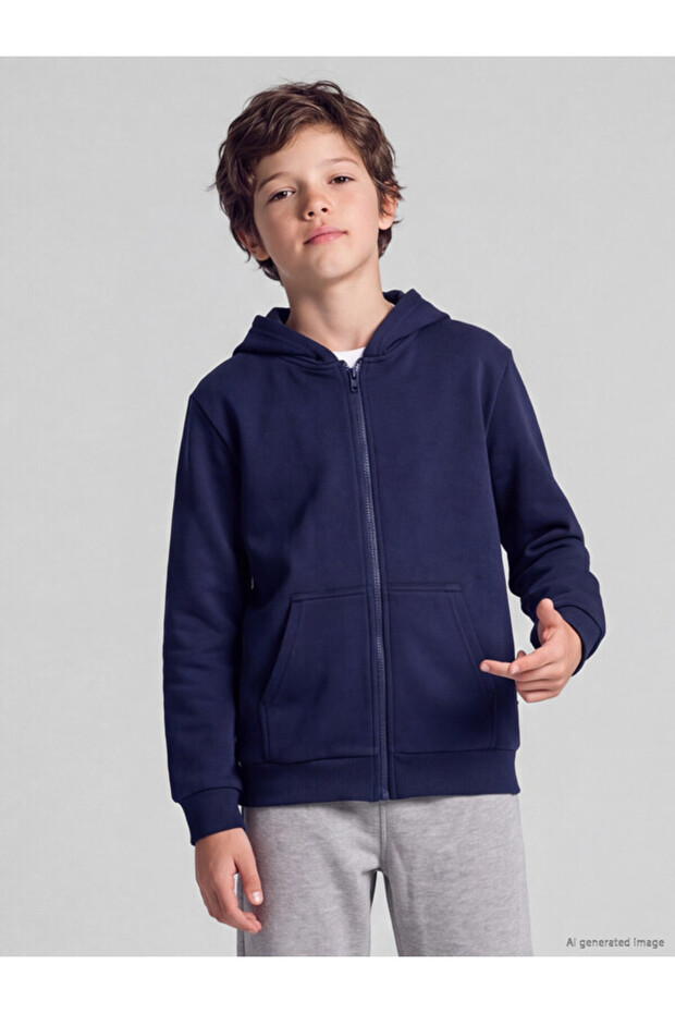 Esvab • Modern & Distinctive Hooded Thick Zippered Sweatshirt for Boys