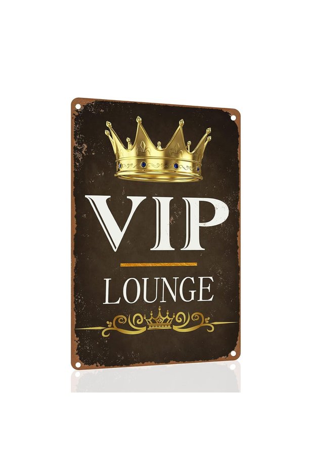 ANJOOY Vintage Metal Tin Signs - VIP Lounge - Aluminum Sign for Bar Cafe Home Pub Garage Bathroom Hotel Door Wall Decor Art