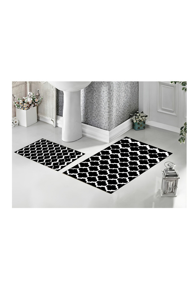 Digital Printed Non-Slip Base Set of 2 Bath Mats Non-Slip Base Toilet Set