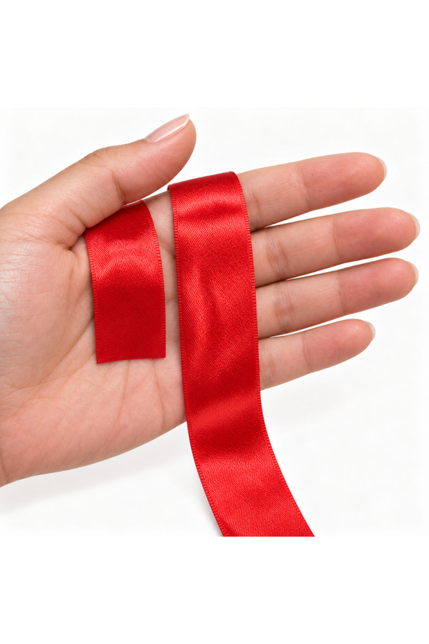 Satin Ribbon 3 cm 10 Meters Pack of 5 Hobby Decoration Ornament Gift Wrapping Red