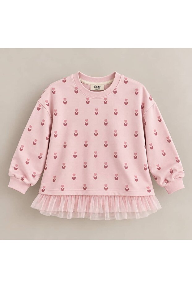 Girl's Tulle Detailed Sweatshirt