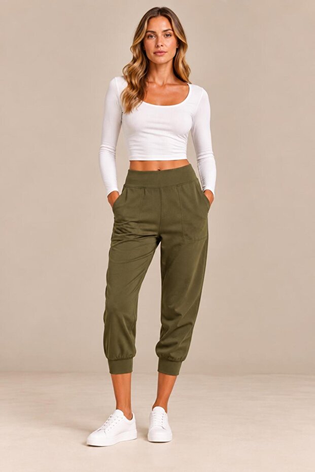 High waist pocket jogger pants