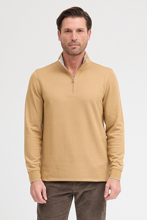 Men's Stand Collar Zippered Sweatshirt
