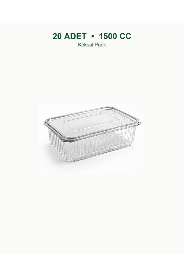 20 Pieces 1500 Cc Leak-Proof Transparent Pet Food Container Salad Appetizer Takeaway Container