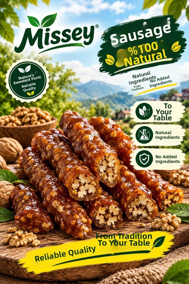 Walnut Sausage (with a Lot of Walnuts) 500 Gr