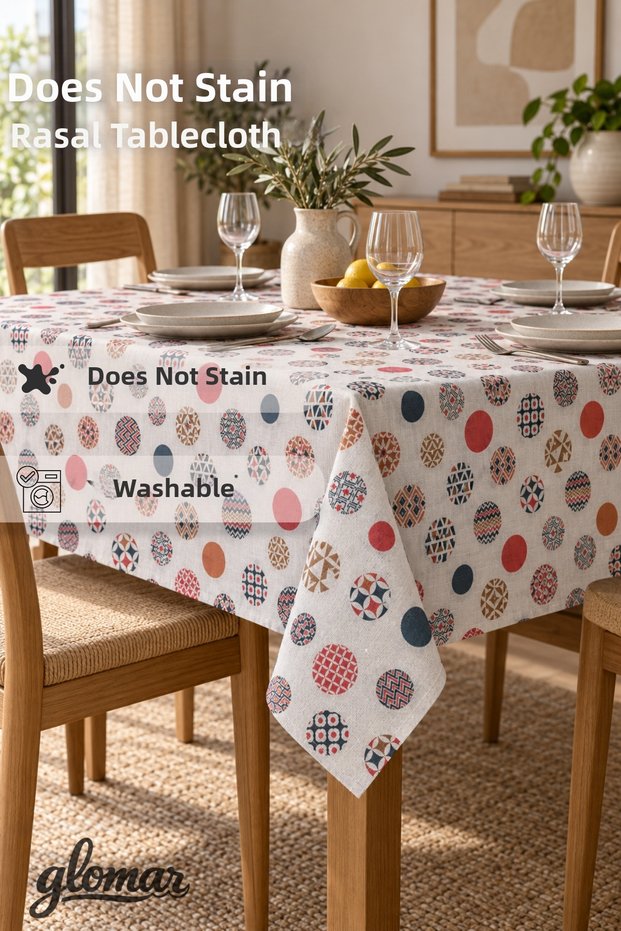 Stain-Resistant, Worry-Free Tablecloth, Raschel Fabric, Kitchen Table, Balcony Table, Winter Garden, Type-1