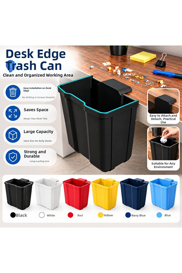 Tableside Trash Can – Practical Mini Trash Bin with Hanger