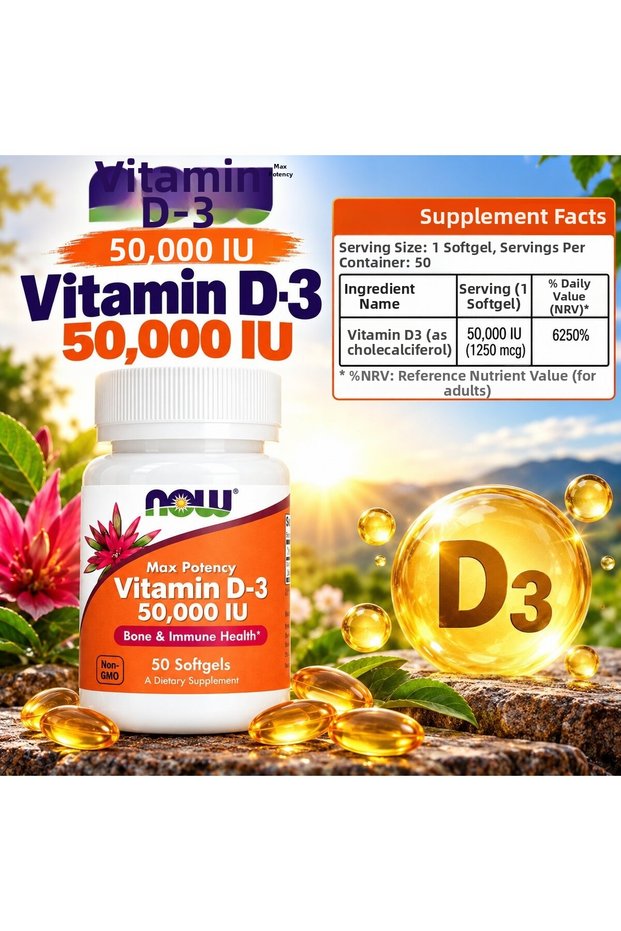 Vitamin D3 Max Potency 50,000 Iu 50 Softgels