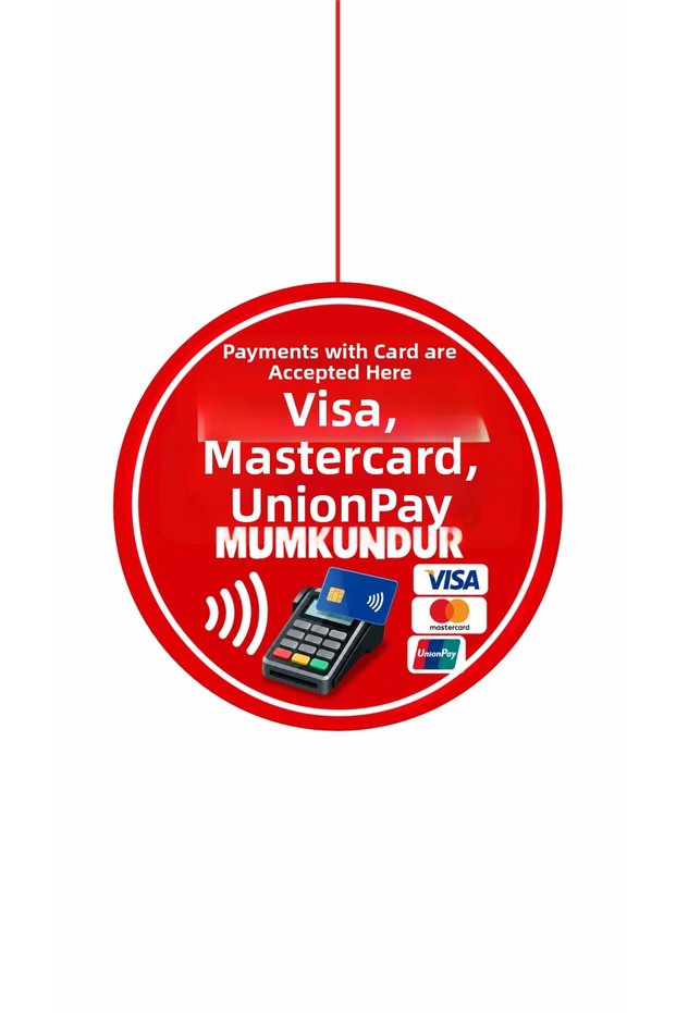 Card Payment Is Required in This Cash Register – Payment Receipt Red 30X30 cm