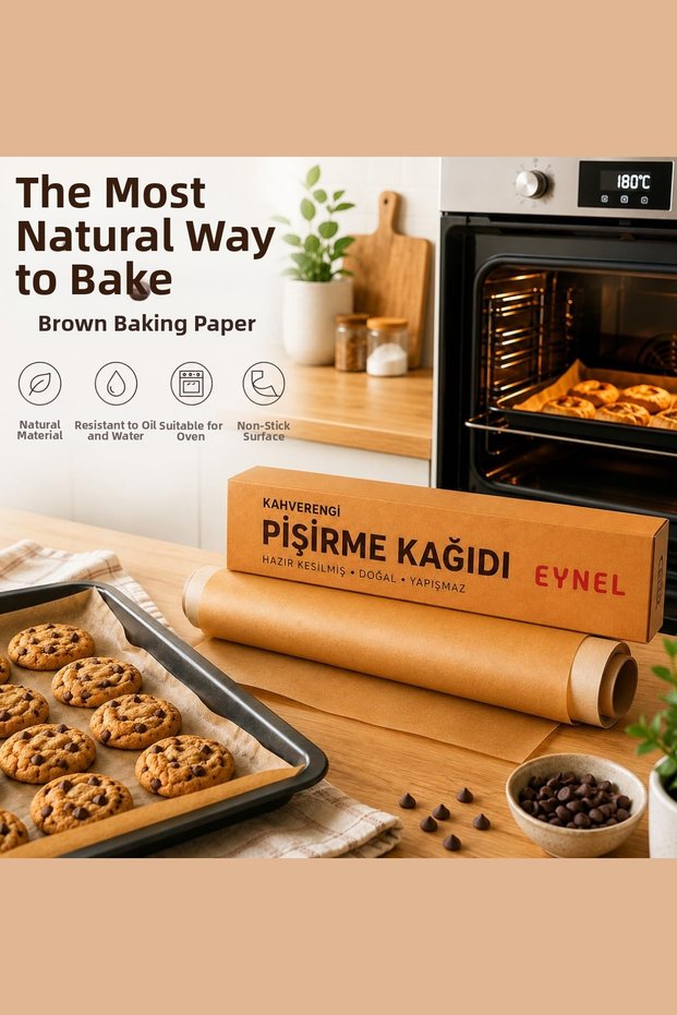 10 Pack Pre-Cut Natural Baking Paper, Brown Oven Baking Kitchen Paper, Unbleached Paper (37X42 cm)