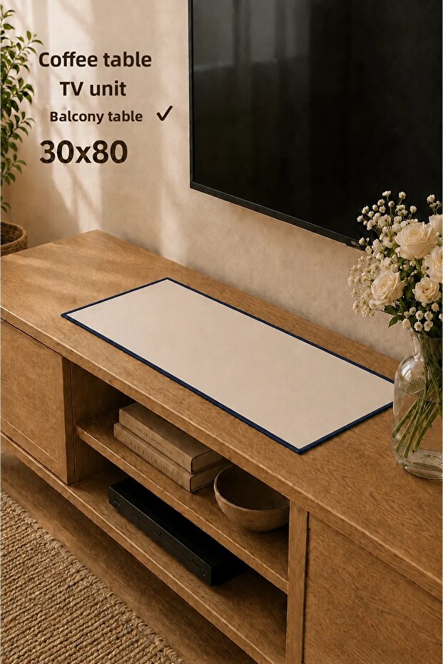30X80 Dark Blue Premium Washed Linen Runner, Coffee Table Cover, Unit Cover