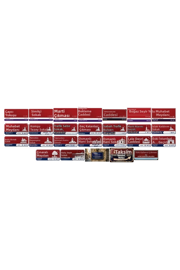 Street Signs Themed Postcard Set (10X15 cm 26 Pieces)