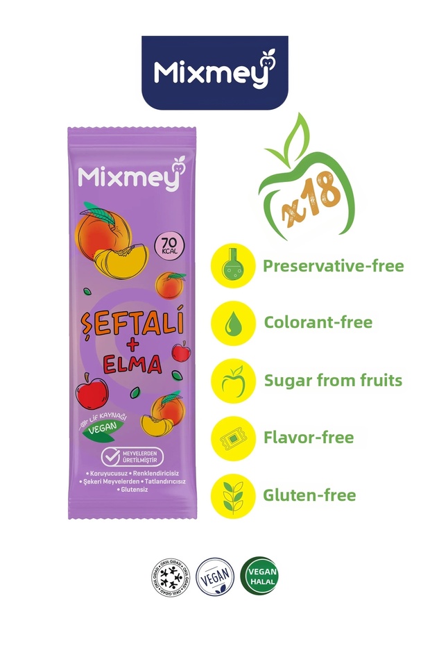 Peach Fruit Bar 18 Pieces | Healthy Snacks – Vegan, Gluten-Free, Preservative-Free 20Gr X 18 Pieces