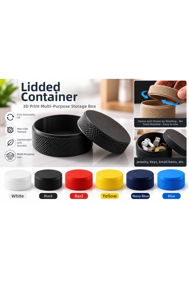Multi-Purpose Storage Box with Flip Lid