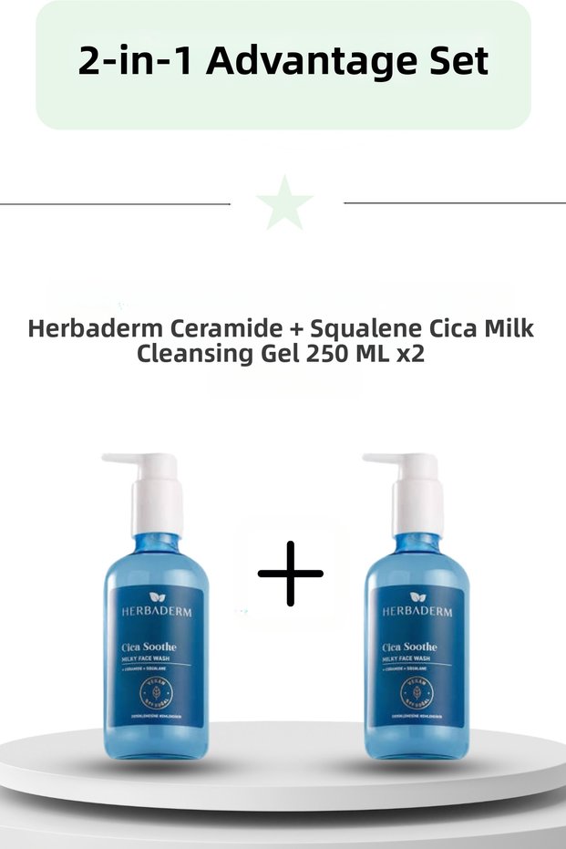 Ceramide + Squalene Cica Milk Washing Gel 250 ml Double Set
