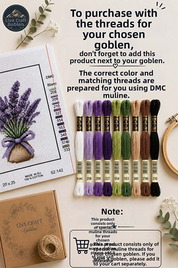 75X90 Goblen Yan Product 85 Pieces Dmc Muline