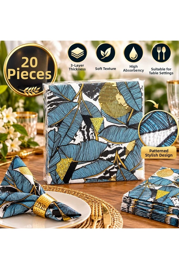 Double Layer Presentation Napkins - Vintage Pinterest Aesthetic, Presentation and Decoupage Napkins, Special Events and Daily Use 20-Pack