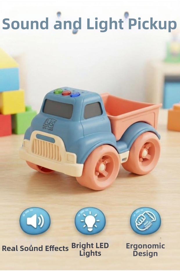 Miniature Turntable with Sound and Light, Orange Case, 14 cm Toy Turntable That Supports Sensory Development