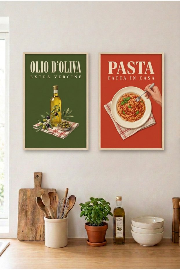 2-Piece Olive Oil and Pastry Wooden Framed Mdf Kitchen Table Set Huhu3240 - Double Table Set Natural Wood Frame