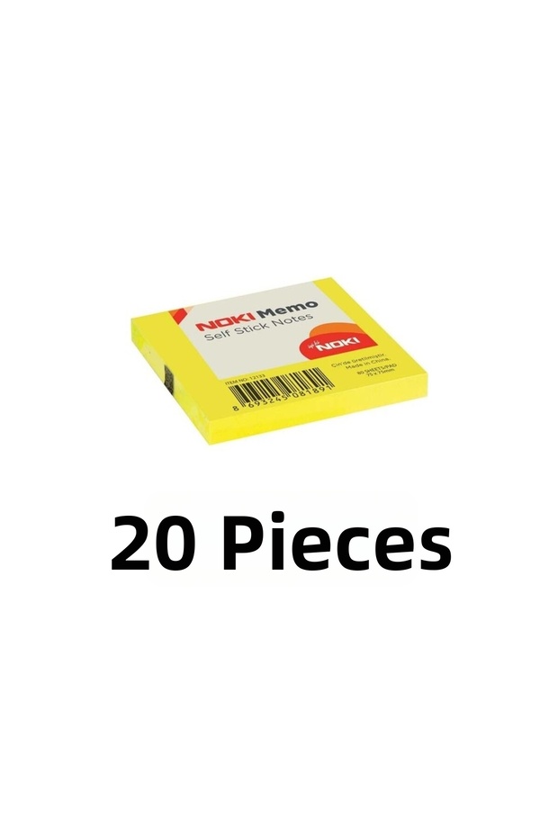 20 Pcs Postit 75mm X 75mm Adhesive Paper 80 Sheets Yellow