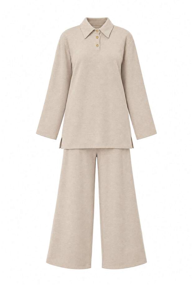 Stone Regular Thessaloniki Soft Fabric Knitted Bottom - Top Set Tctaw26Us00061