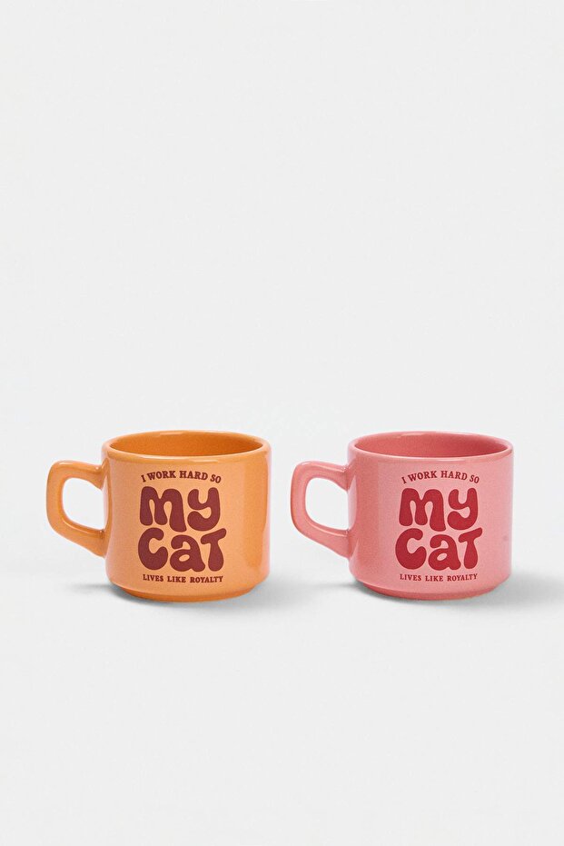 2-Piece My Cat Mug Set 8 cm - 184 ml Tphss26Up00012