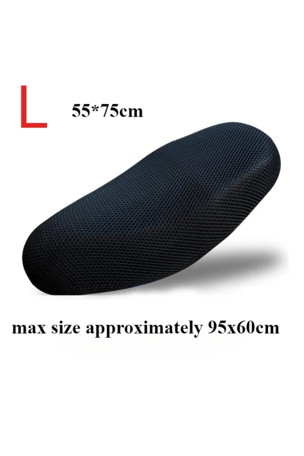hy240518950-03 Breathable 3D Mesh Motorcycle Seat Cover Pad Moped Motorbike Scooter Black Seat Cover