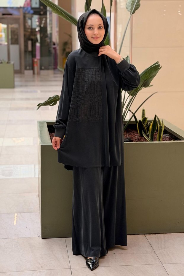 Patterned Fabric Combination Tunic and Trousers Set