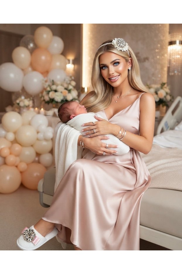 Pink Ribbon Crystal Bag Maternity Slippers and Pearl Crown Avant-Garde Team