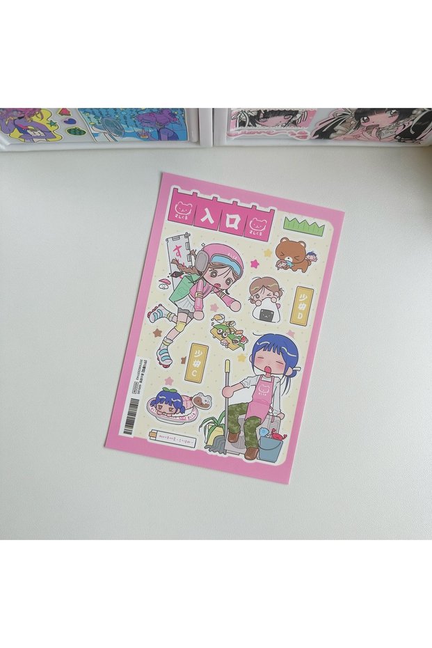 02 Cute Sweet Cool Japanese Shibuya Girl Sticker Korean Kawaii Cartoon Y2k Stickers Hand Account Dia