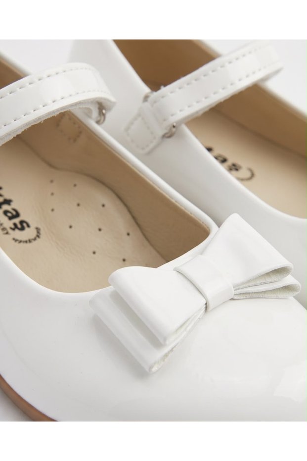 Girl's Bowtie Bowtie White Patent Leather Orthopedic Ballerina Shoes