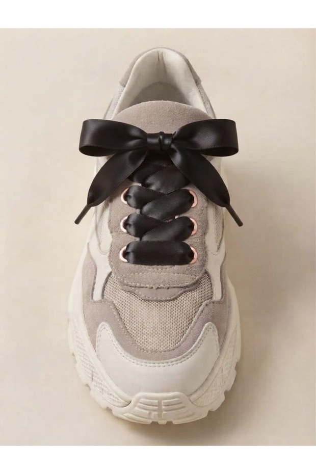 Black Wide Cut Satin Shoelaces 120 cm