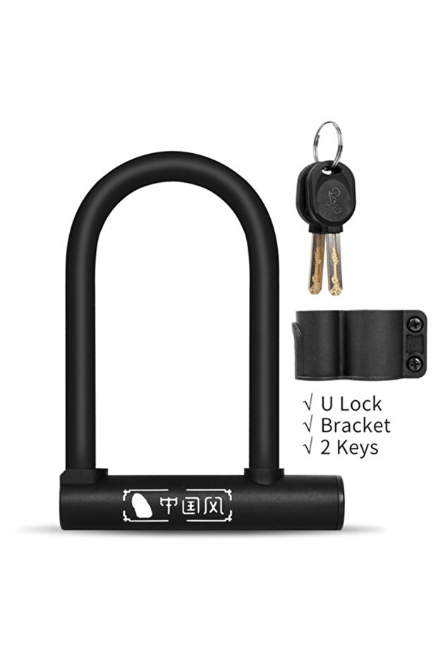 black WEST BIKING Bicycle U Lock Anti-theft MTB Road Mountain Bike Lock Bicycle Accessories U-Locks