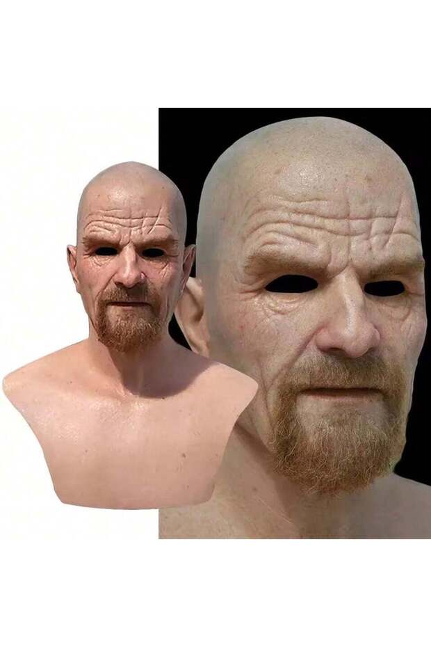 jueming dushi Realistic Bald Old Man Mask Breaking Bad Walter White Mask Heisenberg Latex Mask Adult
